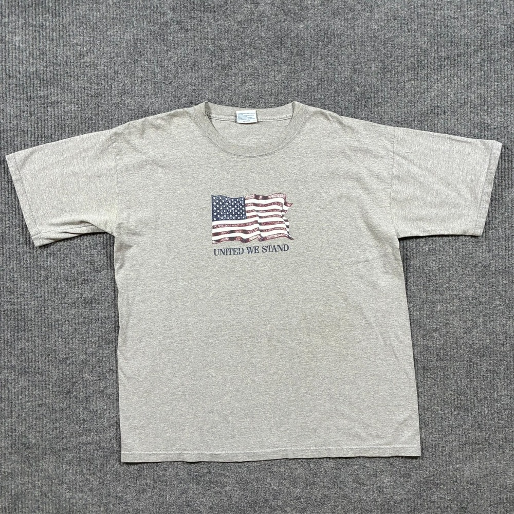 Vintage All Sport USA Mens T-Shirt XL United We Stand American Flag Graphic 90s